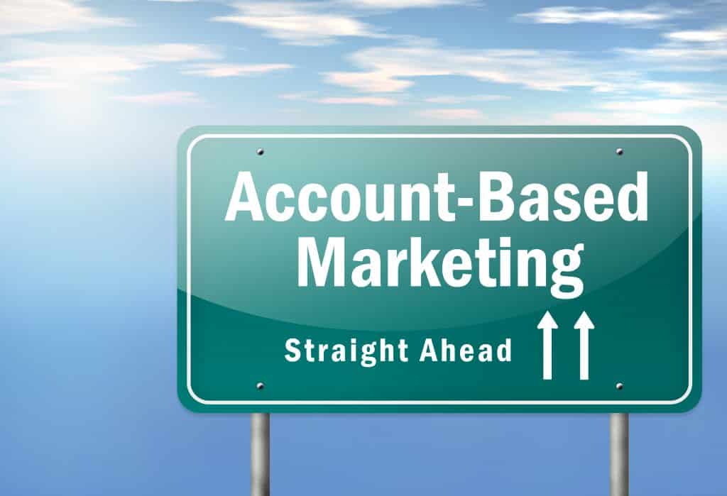 Highway Signpost "Account-Based Marketing" against a blue-sky background