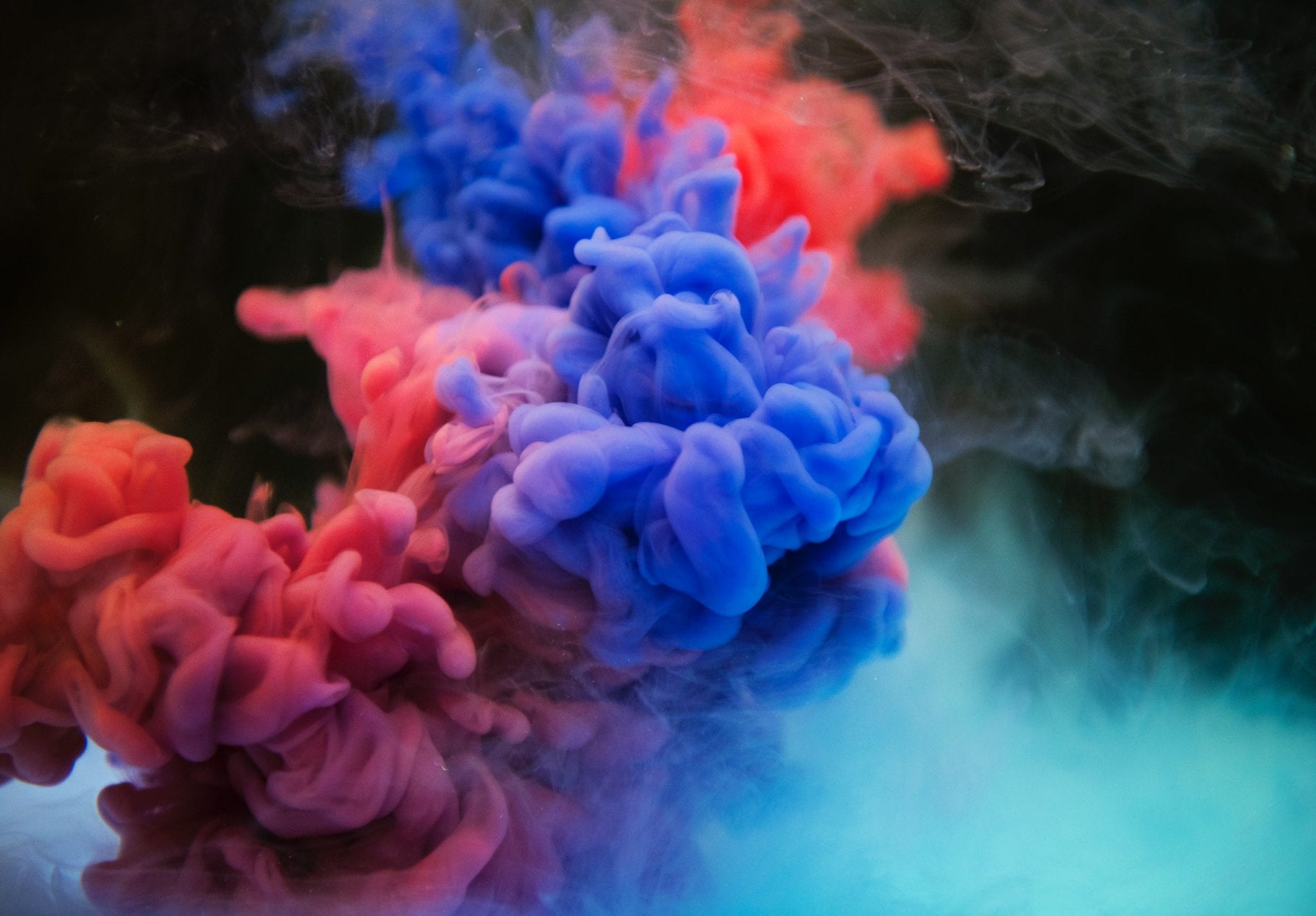 decorative red and blue smoke